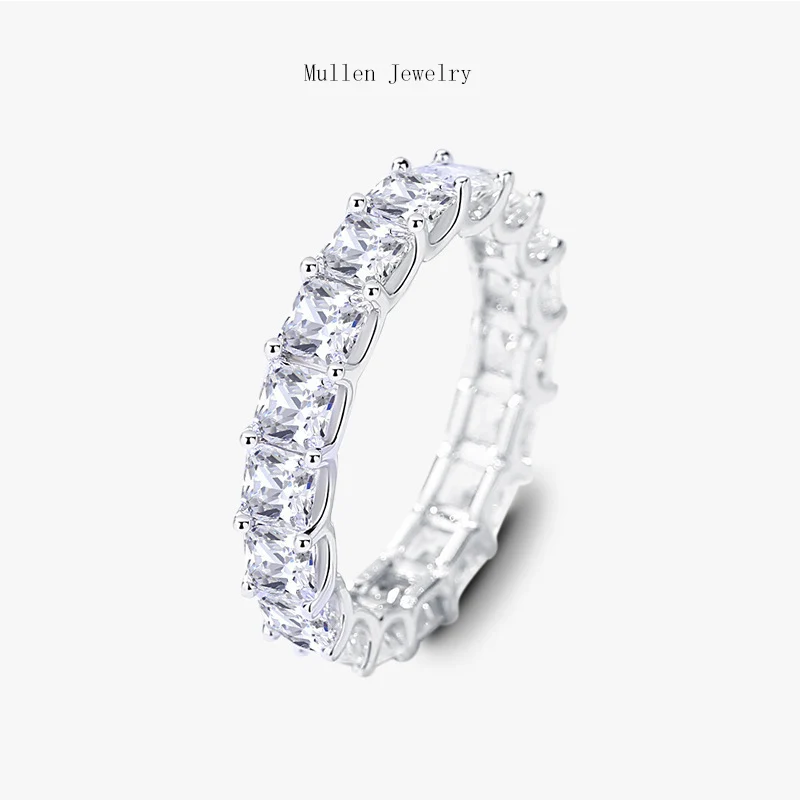 

Zircon Row Diamond Sparkles s925 Sterling Silver Ring Index Finger Stylish Simple Bling Hand Jewelry Gift