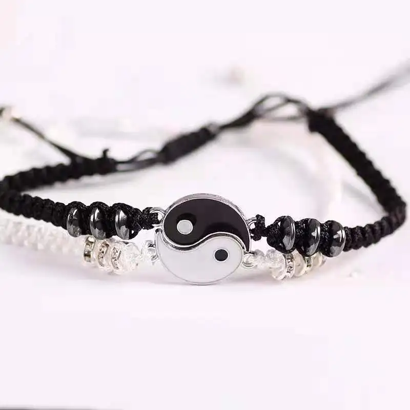 

New Simple Chinese Style Retro Fashion Tai Chi Couple Jewelry Bracelet Size Adjustable Four Seasons Everything
