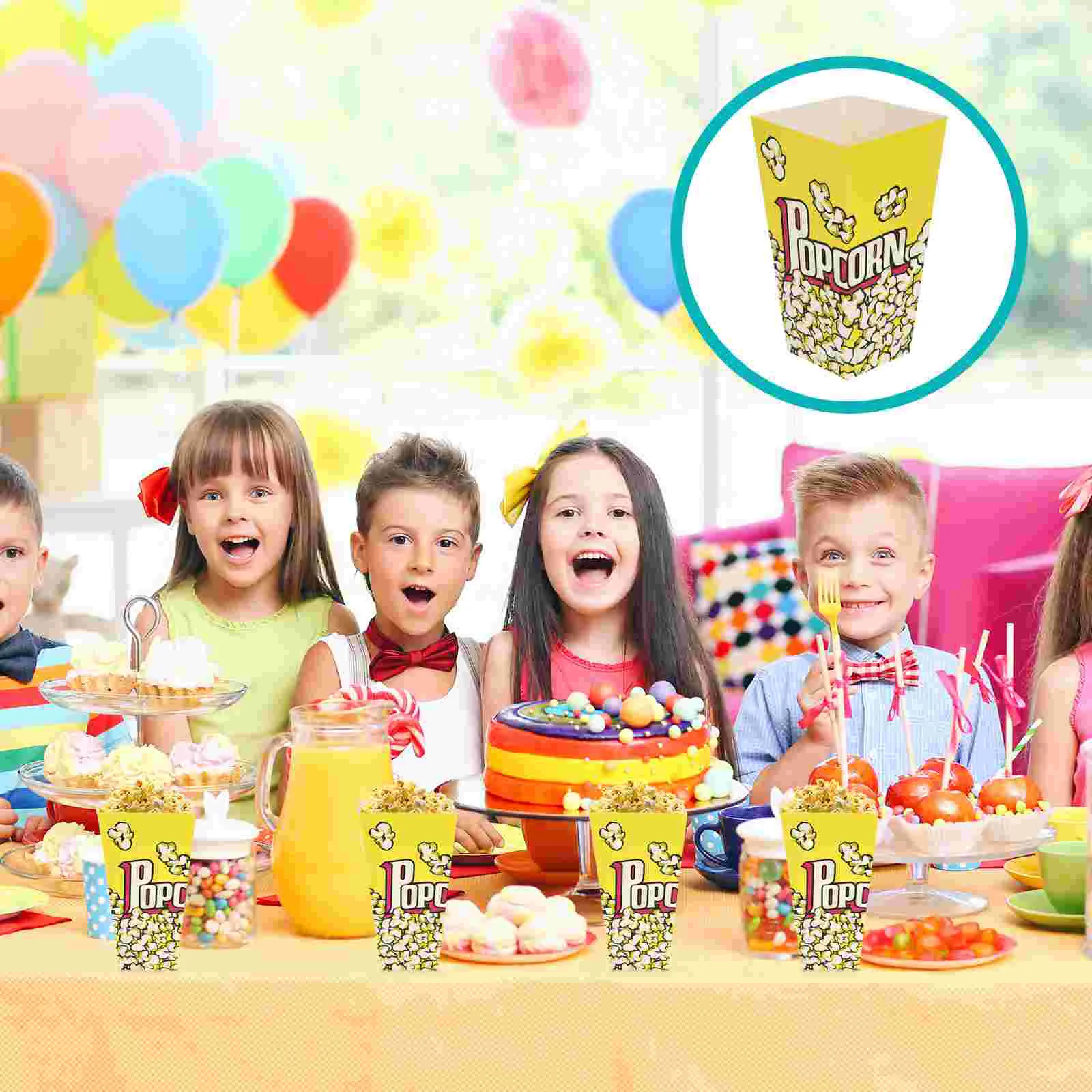 

100pcs Popcorn Boxes for Party Popcorn Holders Paper Popcorn Buckets Popcorn Tubs