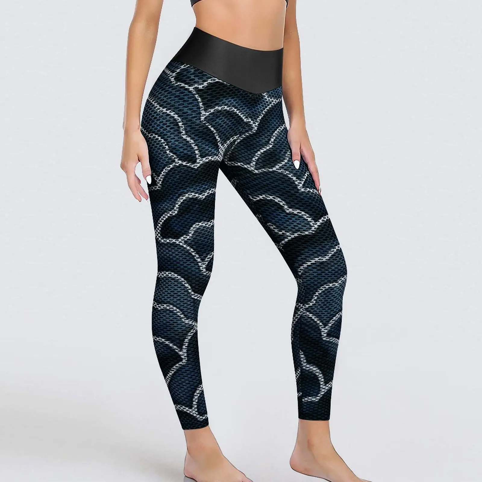 

Blue Seigaiha Yoga Pants Traditional Japanese Design Leggings Sexy Push Up Funny Yoga Sports Tights Quick-Dry Custom Gym Leggins