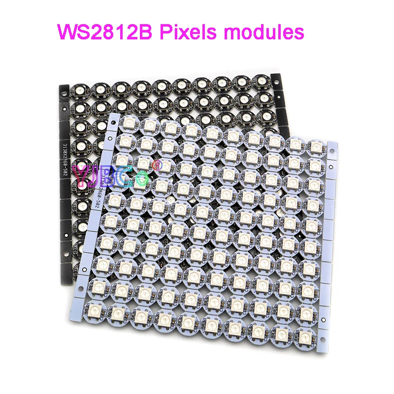 100PCS Ws2812b Addressable Individually 5050smd Smart Rgb Led Pixel Modules Rgb Leds Chip Heat Sink Pixels Modules Black/white