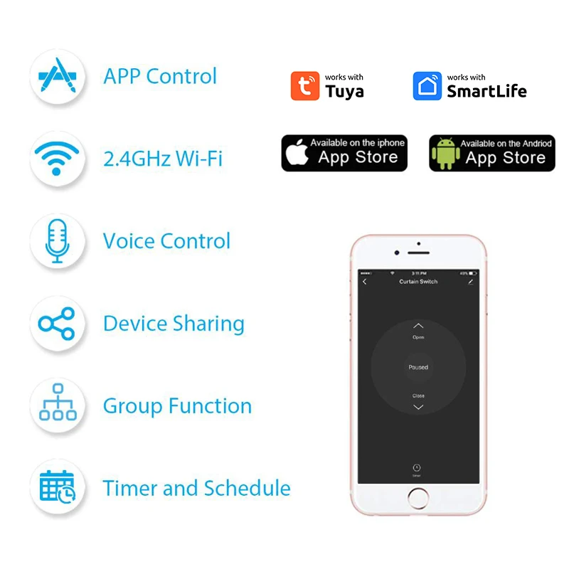 Модуль kurtyny Wi-Fi Smart Life App Control