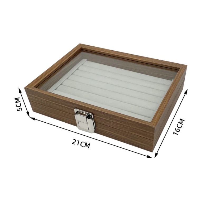 Walnut Wood Ring Jewelry Tray Box Display Storage Box Portable Ring Earrings Necklace Jewelry Gift Display Sales Box