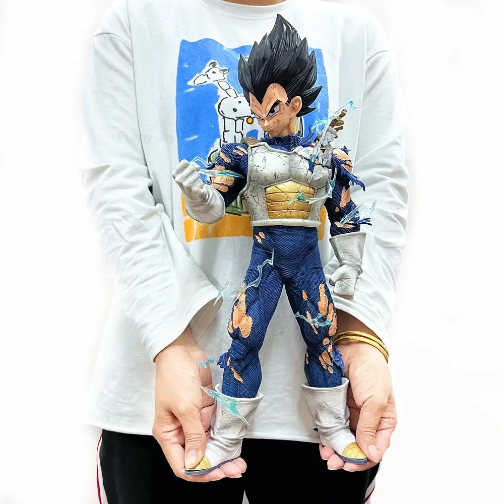 

46cm Anime Figure Bandai Dragon Ball Z GK Vegeta Super Saiyan Three Headed With Original Box Action Figure Statue Figurine Toy