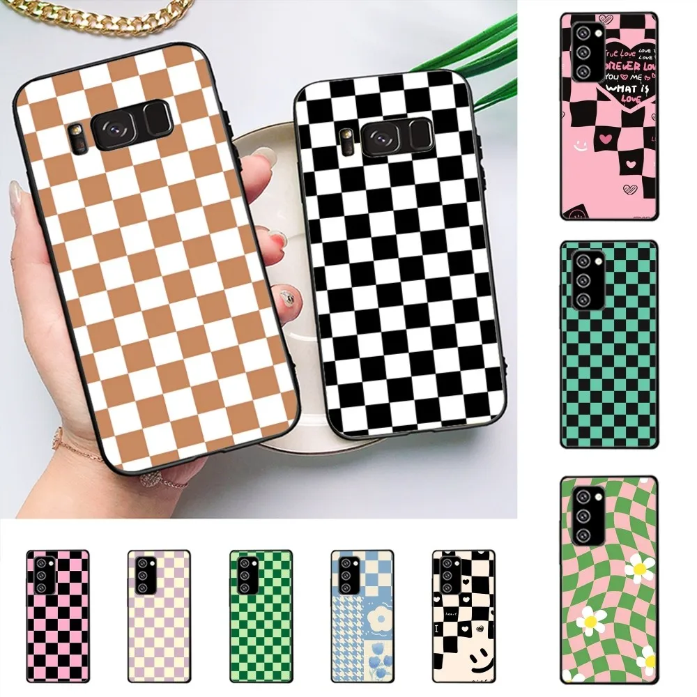

Fashion Cool Checkerboard Phone Case For Samsung J 7 Plus 7core J7 Neo J6 Plus Prime J6 J4 J5 Mobile Cover