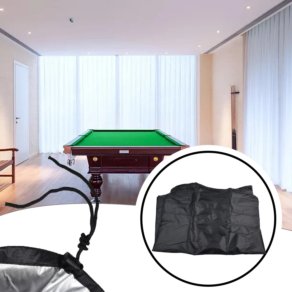 

OxfordCloth Pool Table Cover 89 Ft Size Black Color to Resist Dirt Double Stitched Sewing Tech for Added Strength