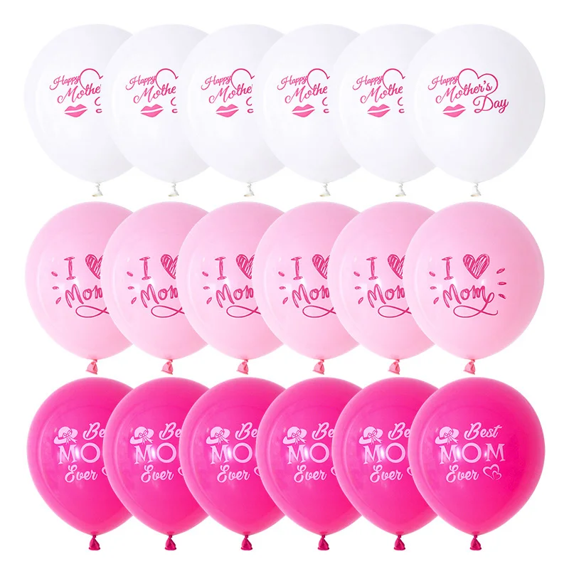 

10pcs 12inch Happy Mother's Day Father's Day Latex Balloon Father Mother Day Party Decorations I Love Mom Dad Printed Balloons