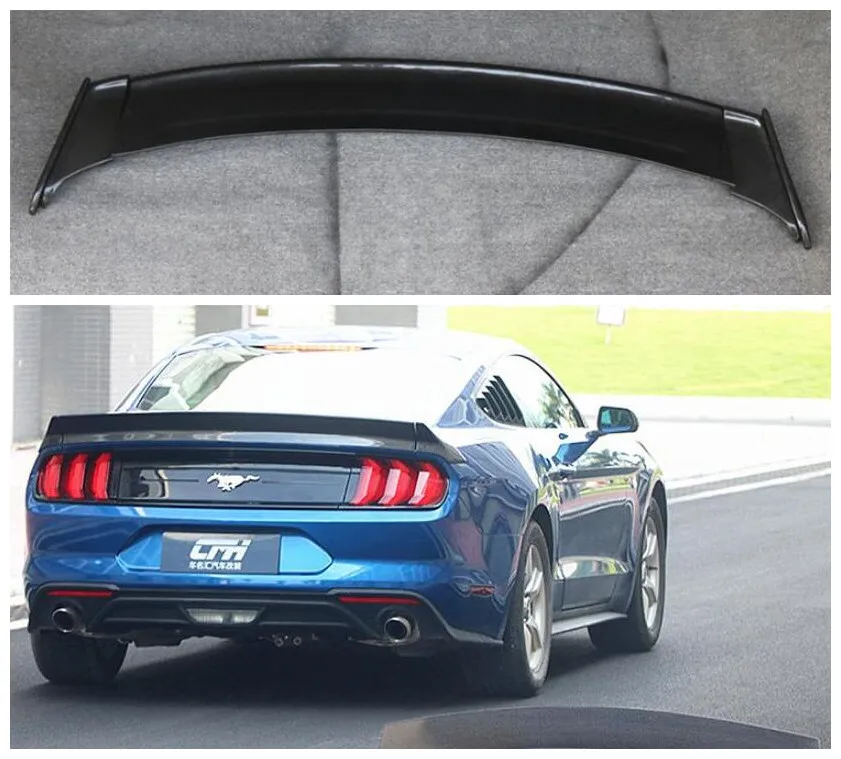 

Fits For Ford Mustang 2015-2020 High Quality 3pcs/Set Carbon Fiber / ABS Car Rear Trunk Lip Spoiler Splitters Wing