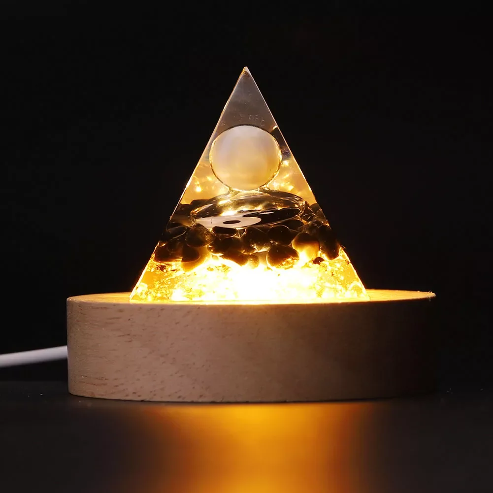 Stones Crystal Orgonite Pyramid Amethyst Peridot Energy Generator Reiki Chakra Lucky Healing Meditation Tool Home Decor