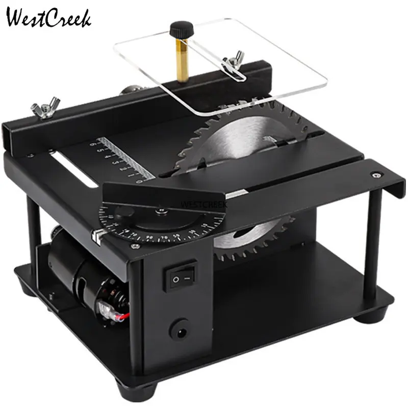 

12-24V 100W Table Saw Mini Desktop Electric Saw Cutter Speed Angle Adjustable Cutter for Wood Plastic Acrylic