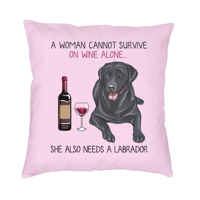 

Labrador And Wine Funny Dog Cushion Cover 3D Printing Pet Puppy Lover Throw Pillow Case for Sofa Cool Pillowcase Home Decorative