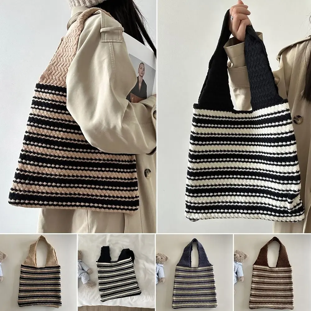 

Handle Shoulder Bag Fashion Large Capacity Woven Tote Bag Woven Bag Autumn and Winter