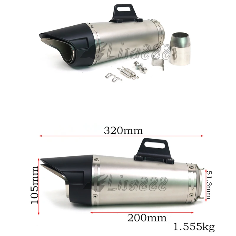 Универсальная выхлопная труба мотоцикла 51 мм для мотокросса Escapes Para Moto CB650R CB1000R MT07