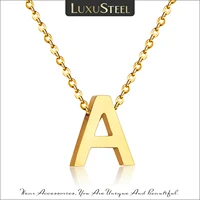 luxusttel stainless steel initials letter necklace for women girls gold color a z name charm rolo link chain dropshipping