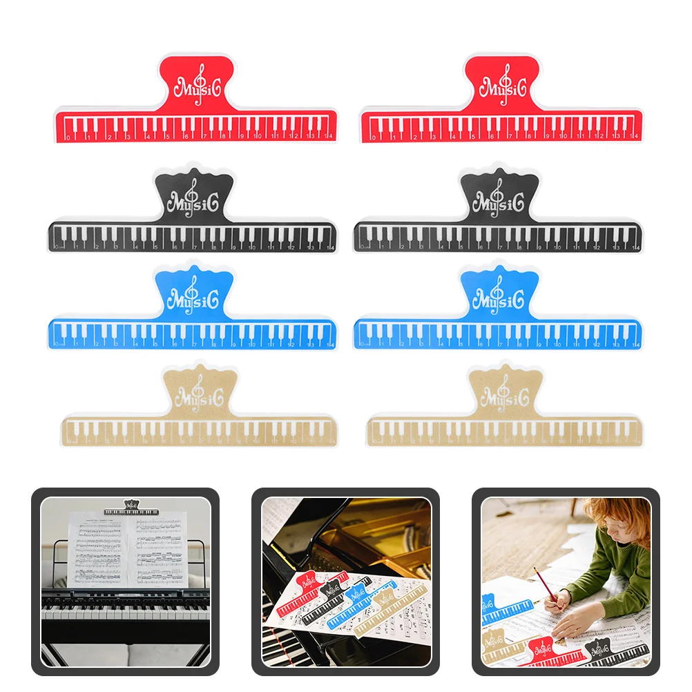 

8Pcs Sheet Clips Sheet Clips Musical Instrument Accessories Book Score Clips for School Home Students