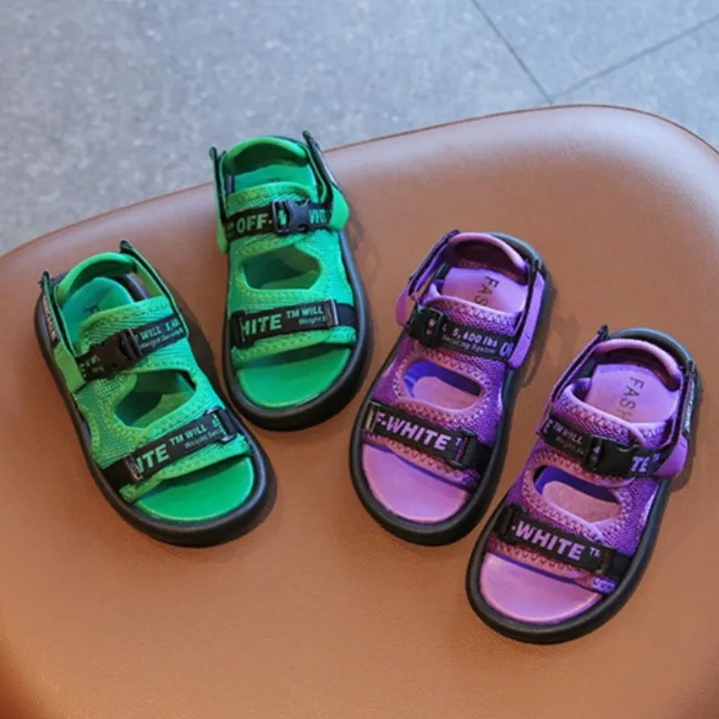 Children's Sandals Summer  Medium and Large Children's Fashion Two-Wear Slippers Men's and Women's Sports Beach Shoes