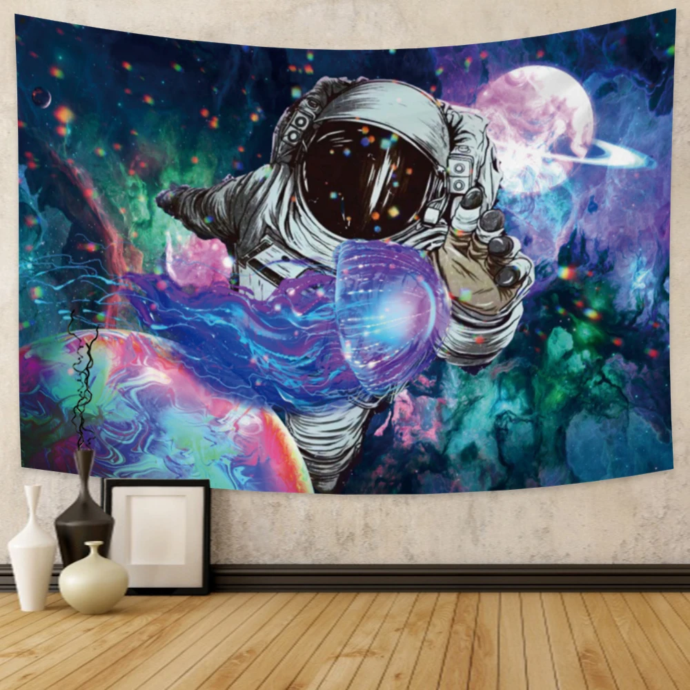 

Space Astronaut Tapestry Wall Hanging Hippie Fantasy Universe Tapestry Art for Bedroom Living Room Dorm Home Decor