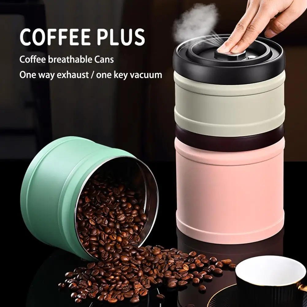

750/1100/1600ML Sealed Coffee Bean Storage Container Vacuum Tea Milk Powder Tank Keep Fresh Canister Tank For Coffee Airtight