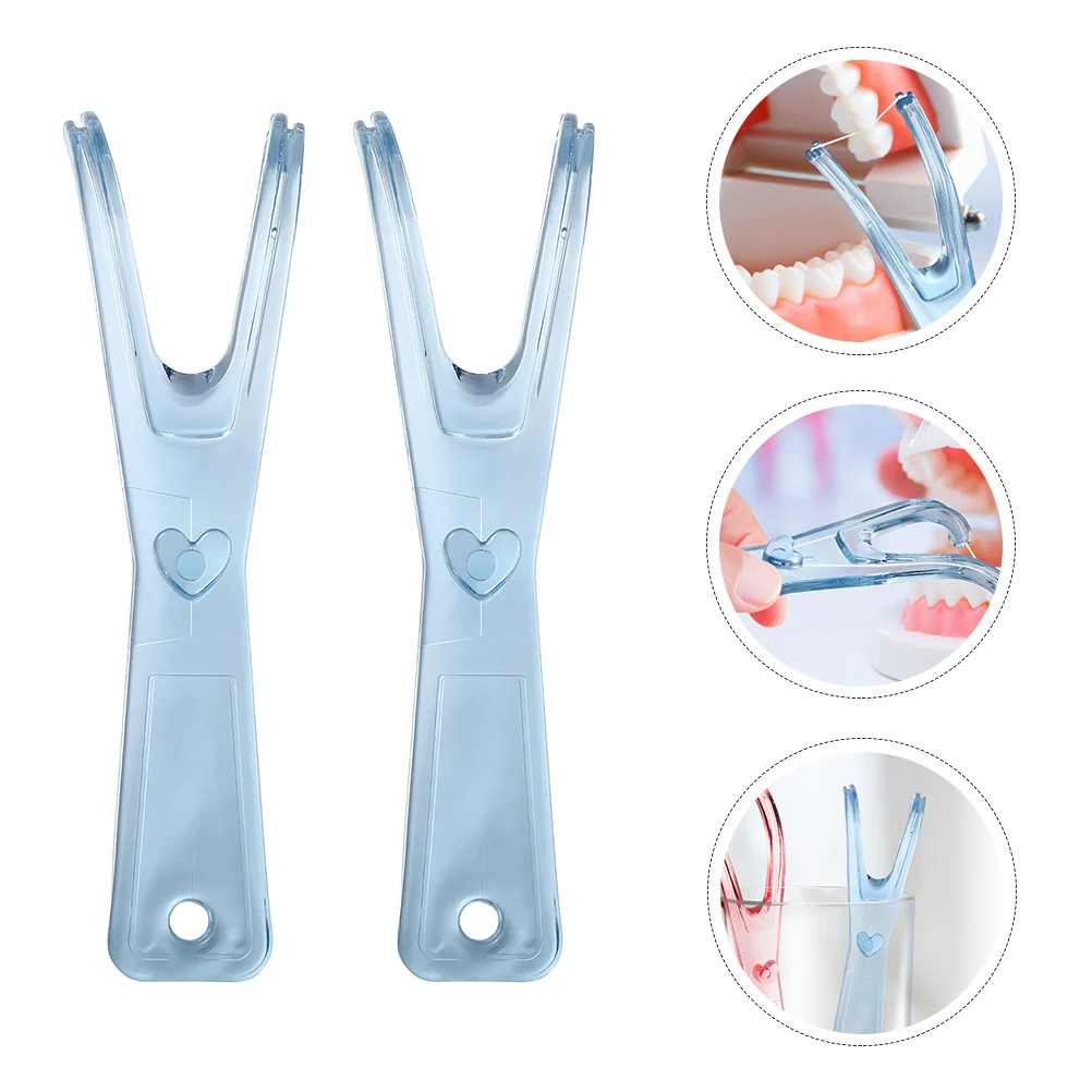 

Dental Floss Holder Replaceable Flosses Plastic Flosser Sticks Teeth Clean Thread Picks Flossing Tool