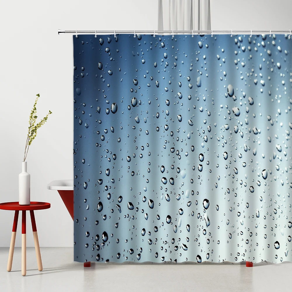 

Water Drop Shower Curtain Creative Abstract Art Print Pattern Home Bathroom Decor With Hooks Waterproof Fabric Bath Screen