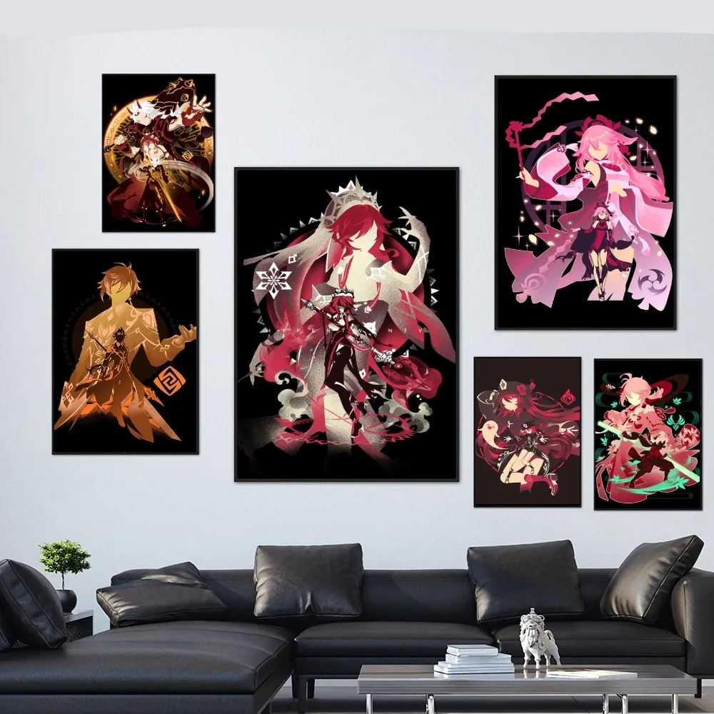 

Pop Game Genshin Impact Poster Paper Print Home Living Room Bedroom Entrance Bar Restaurant Cafe Art Painting Decoration