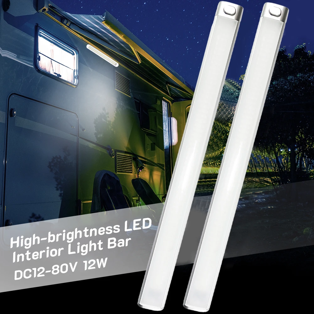 

2Pcs Car Interior Light Strip Bar Lamp Van Bus Caravan 12W 120LED 168LED Car Trunk Lamp Led Luggage Dome Reading Light Strip
