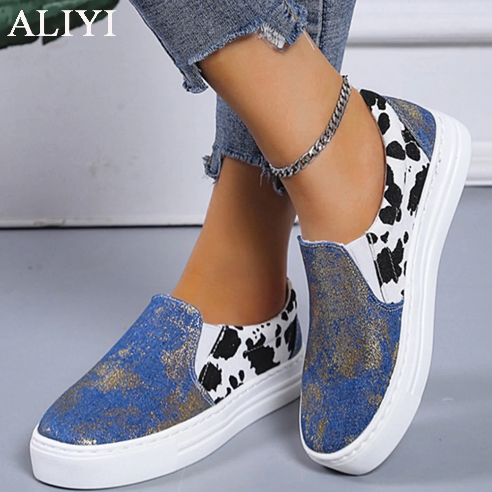 

Women's Canvas Shoes 2022 All Seasons Daily Ladies Mix Color Slip On Casual Loafers 36-43 Large-Sized Running Walking Sport Flat