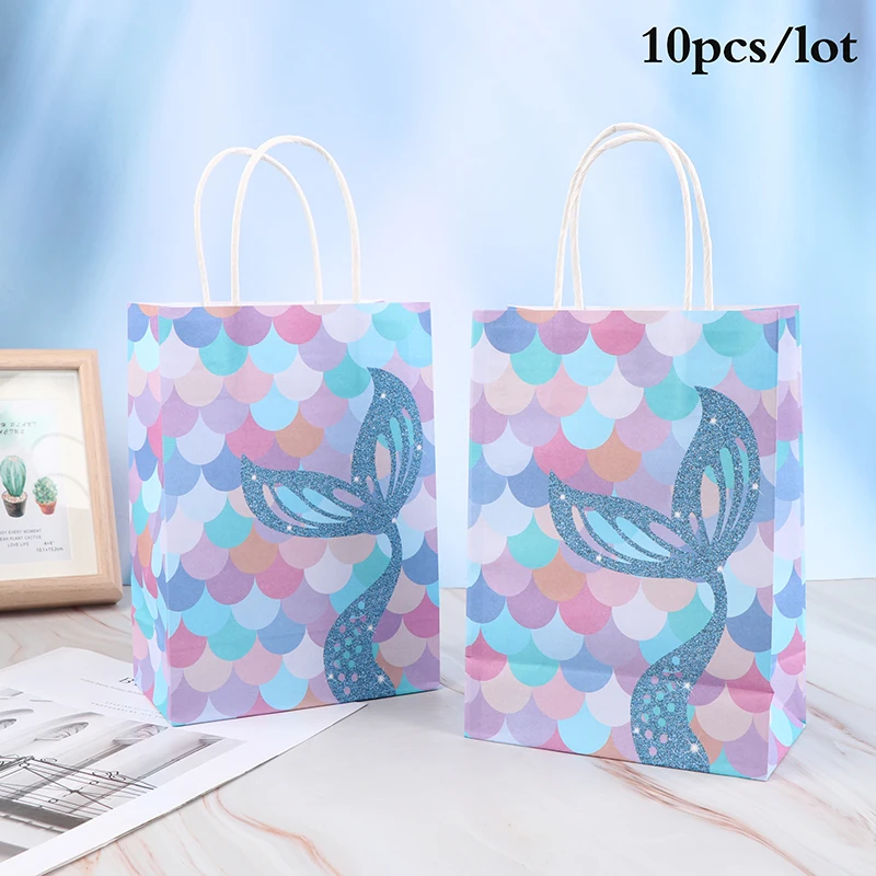 10 шт. бумажные подарочные пакеты в виде хвоста русалки