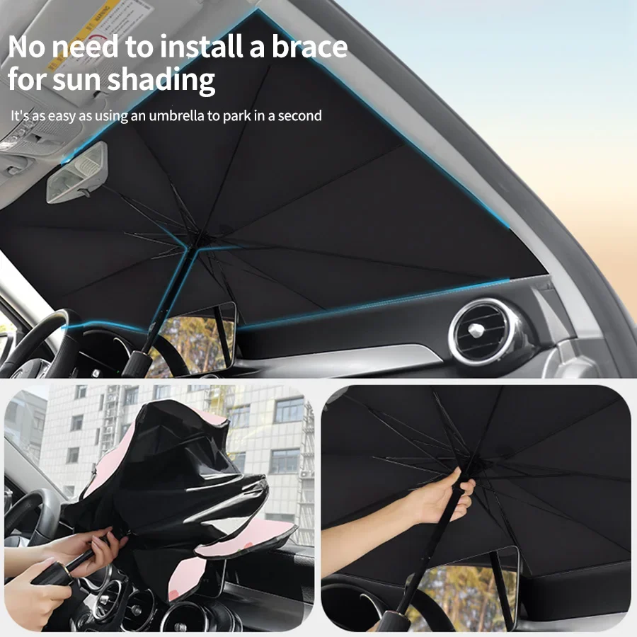 Автомобильный летний зонт от солнца с защитой высоких температур милый