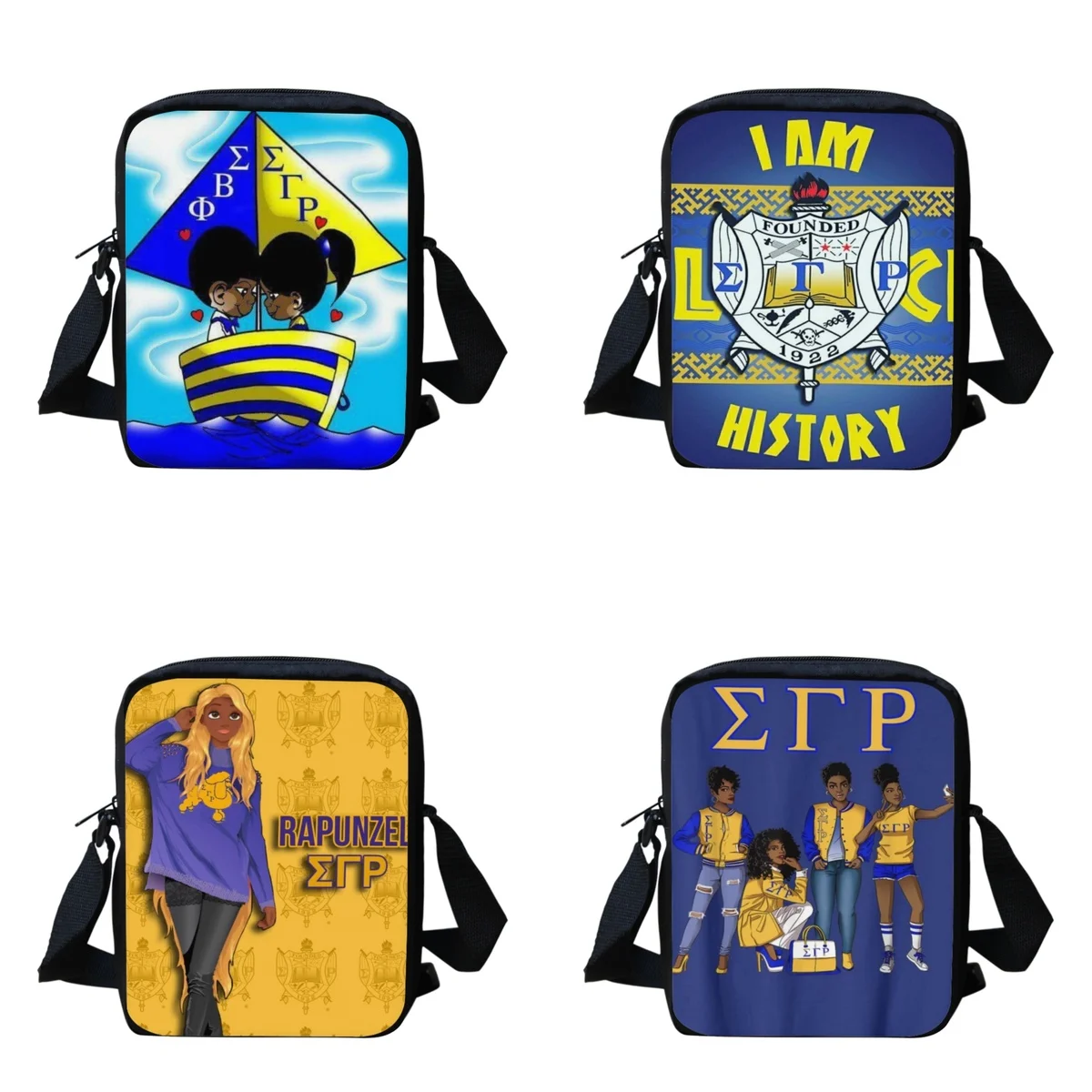 

Women Crossbody Bags Sigma Gamma Rho Pattern Adjustable Shoulder Messenger Bag for Girls Portable Mini Lady Sling Cross Body