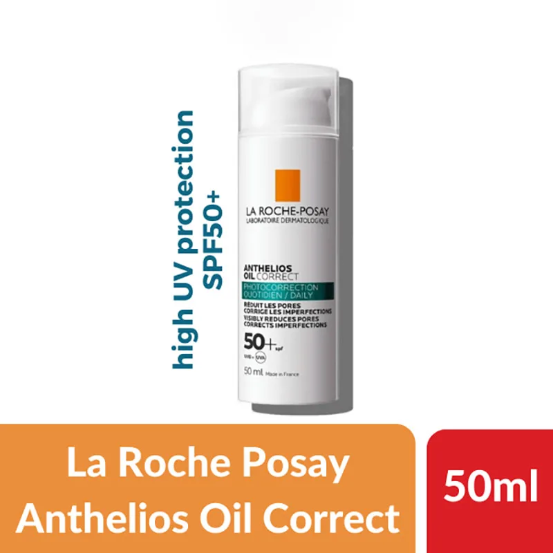 

La Roche Posay Anthelios Oil Correct Daily Gel Cream SPF50+ Antioxidant and Anti-UV 50ml Whitening Repair Spots For Oily Skin