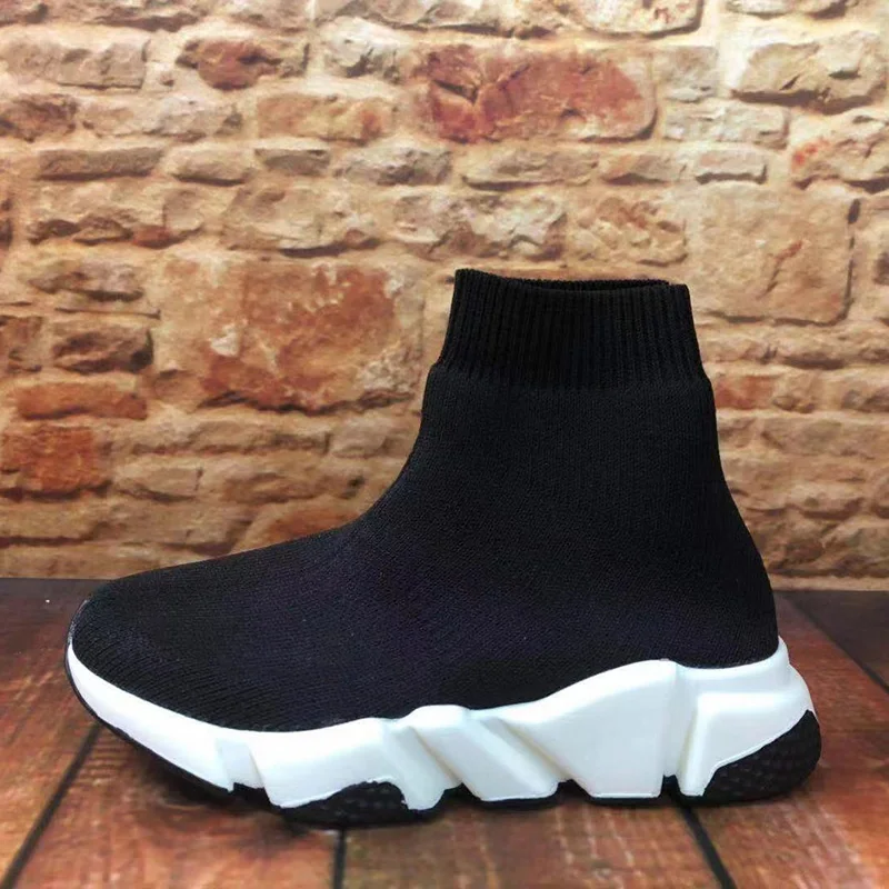 Luxury Brand Designer Kids Socks Shoes Speed Trainer Sneaker High Platform Boy Girl Breathable Sports Shoes