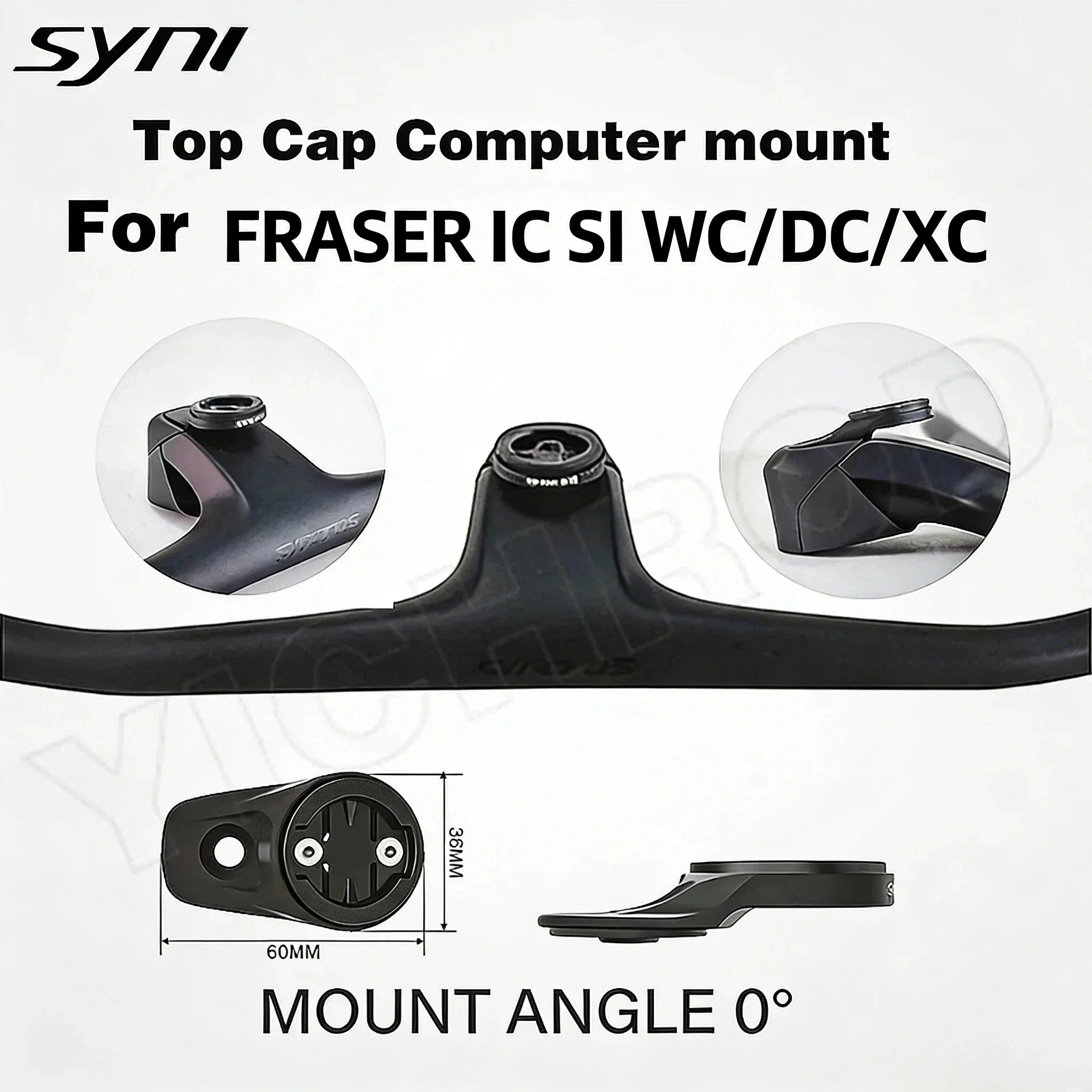 Фото Крепление для компьютера SYNC XC Top Cap, 0 градусов, 10 °   Рули Fraser Ic Sl Wc/Dc/Xc, вынос руля Xc 1.5/2.0, Garmin/Wahoo/Bryton №1