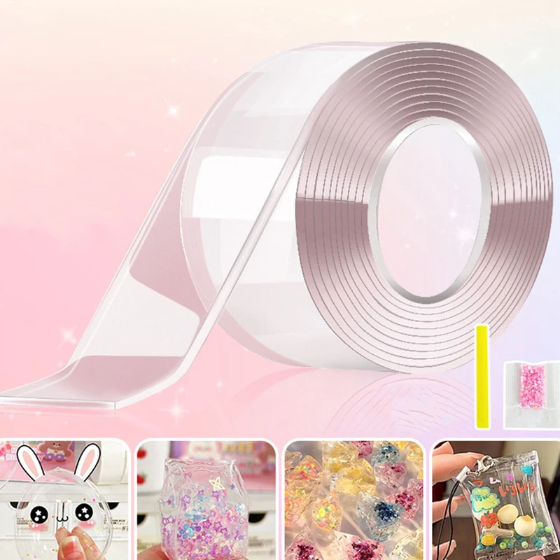 

Многоцелевая нано-лента с соломинкой, сделай сам, рукоделие, детская игрушка с зажимом, создание пузырьков, липкая прозрачная нано-лента без...