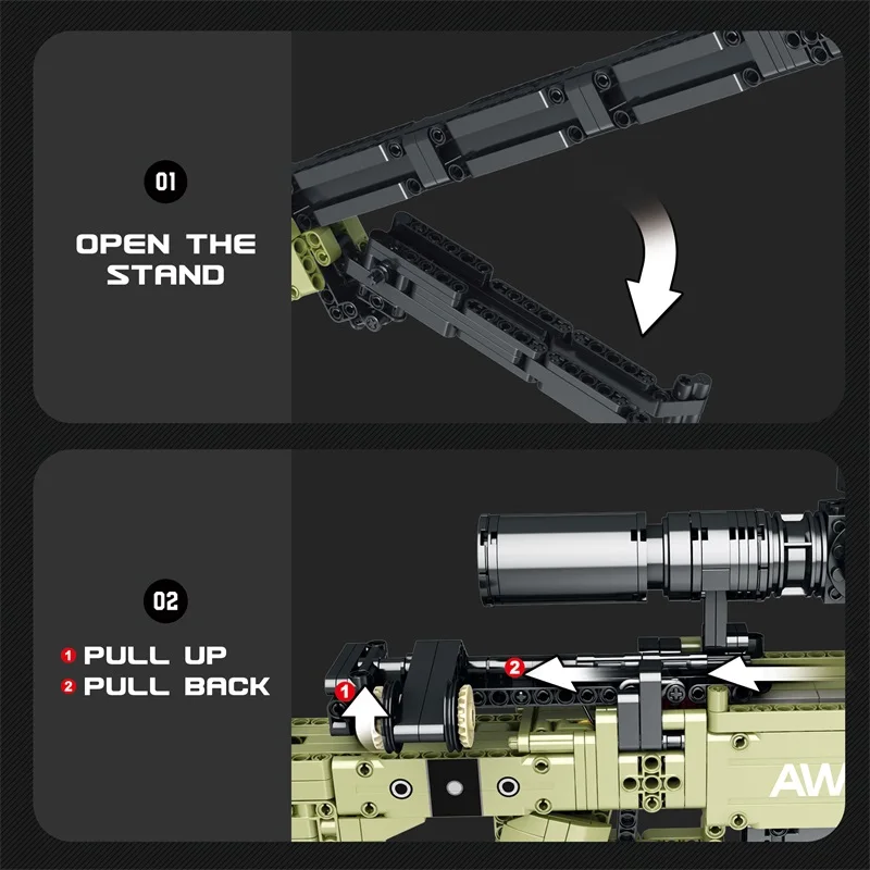 Винчестер AWM модель снайперской винтовки строительные блоки военное оружие