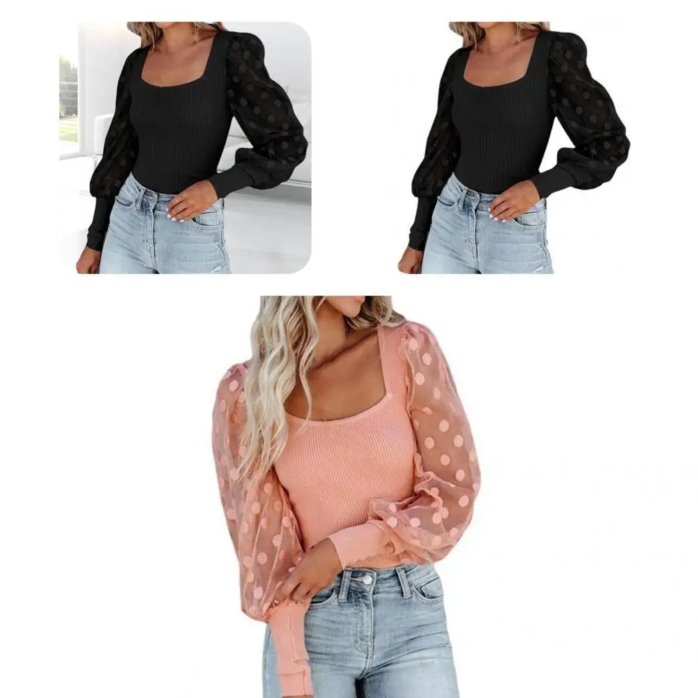 

Повседневная элегантная женская футболка с длинным рукавом, однотонная женская футболка, гибкая футболка для спорта