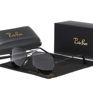 2022 Classic Brand Pilot Men Sunglasses Polarized Vintage Metal Sun Glasses Women Mirror Colors Driv