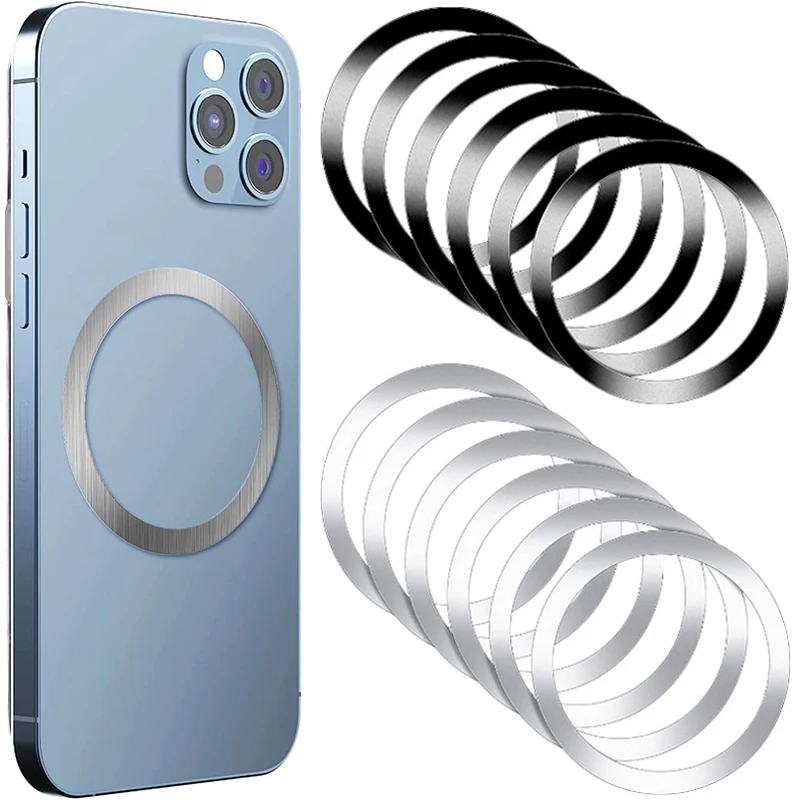

5Pcs Magnetic Metal Plate Sticker Rings For Magsafe Wireless Charger Magnet Car Mobile Phone Holder Sheet For iPhone 14 Samsung