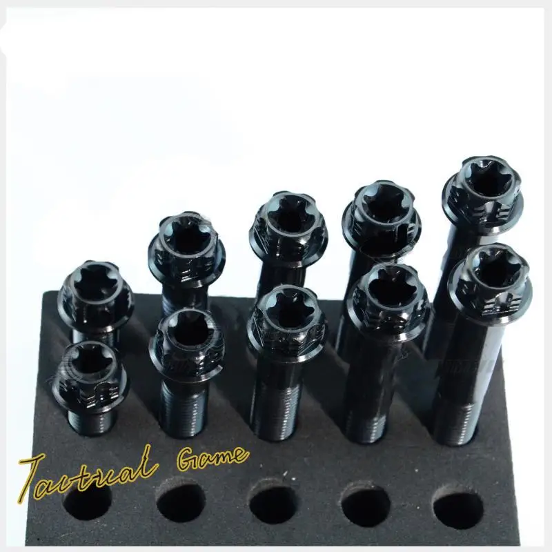 Титановые винты T2 серии внутри и снаружи сливовые черные M10 Стандартные болты для