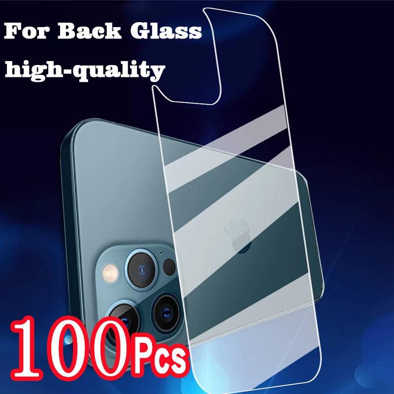 Enlarge 100Pcs High Quality Tempered Back Glass For iPhone 13 12 11 14 Pro X XS Max XR 7 8 14Plus Protective Screen Protector Glass Film