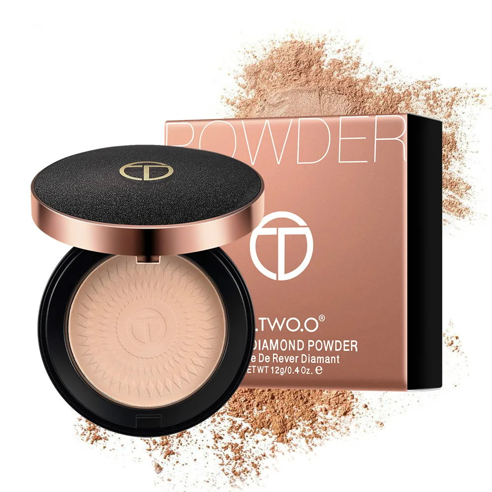 

Natural Face Powder Mineral Foundations Oil-control Brighten Concealer Whitening Make Up Pressed Powder With Puff