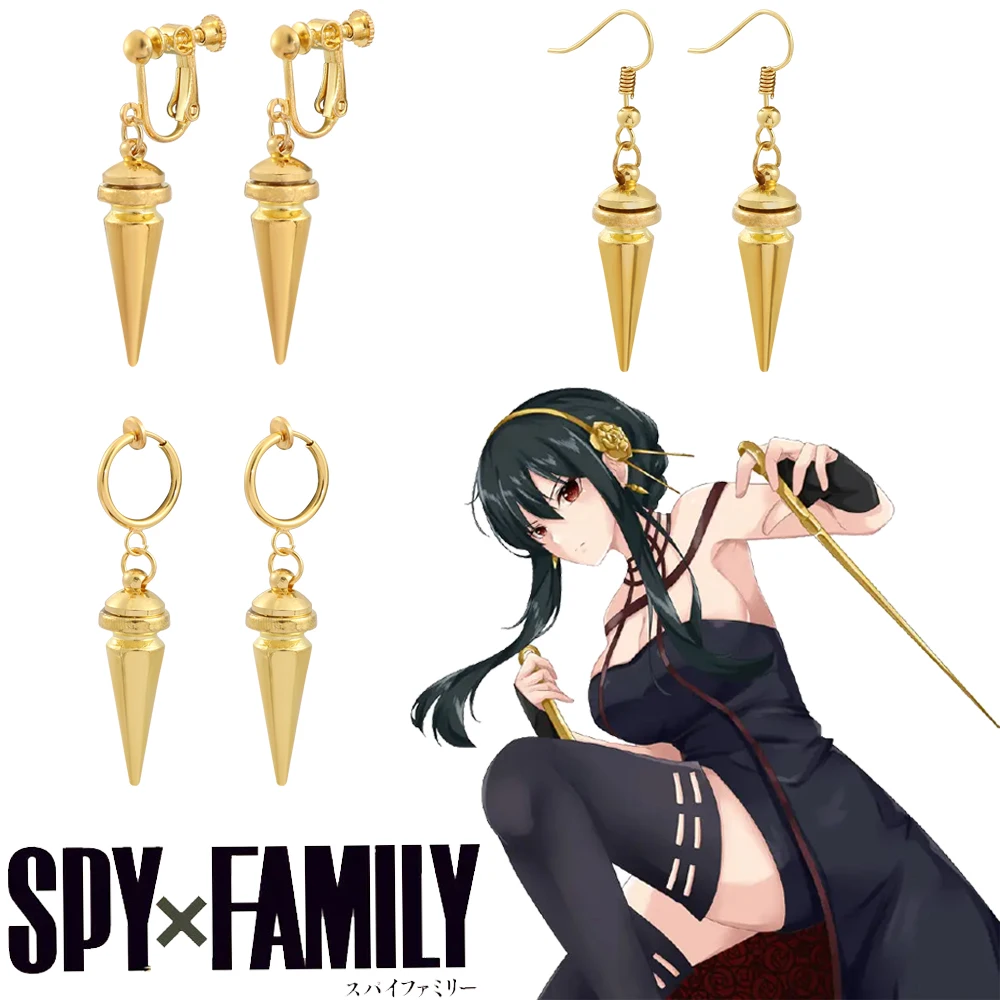 

Spy×Family Trend Anime Hoop Earrings Cone Pendant Yor Forger Cosplay Accessories Props Punk Cool Jewelry For Men Girl Jewelry