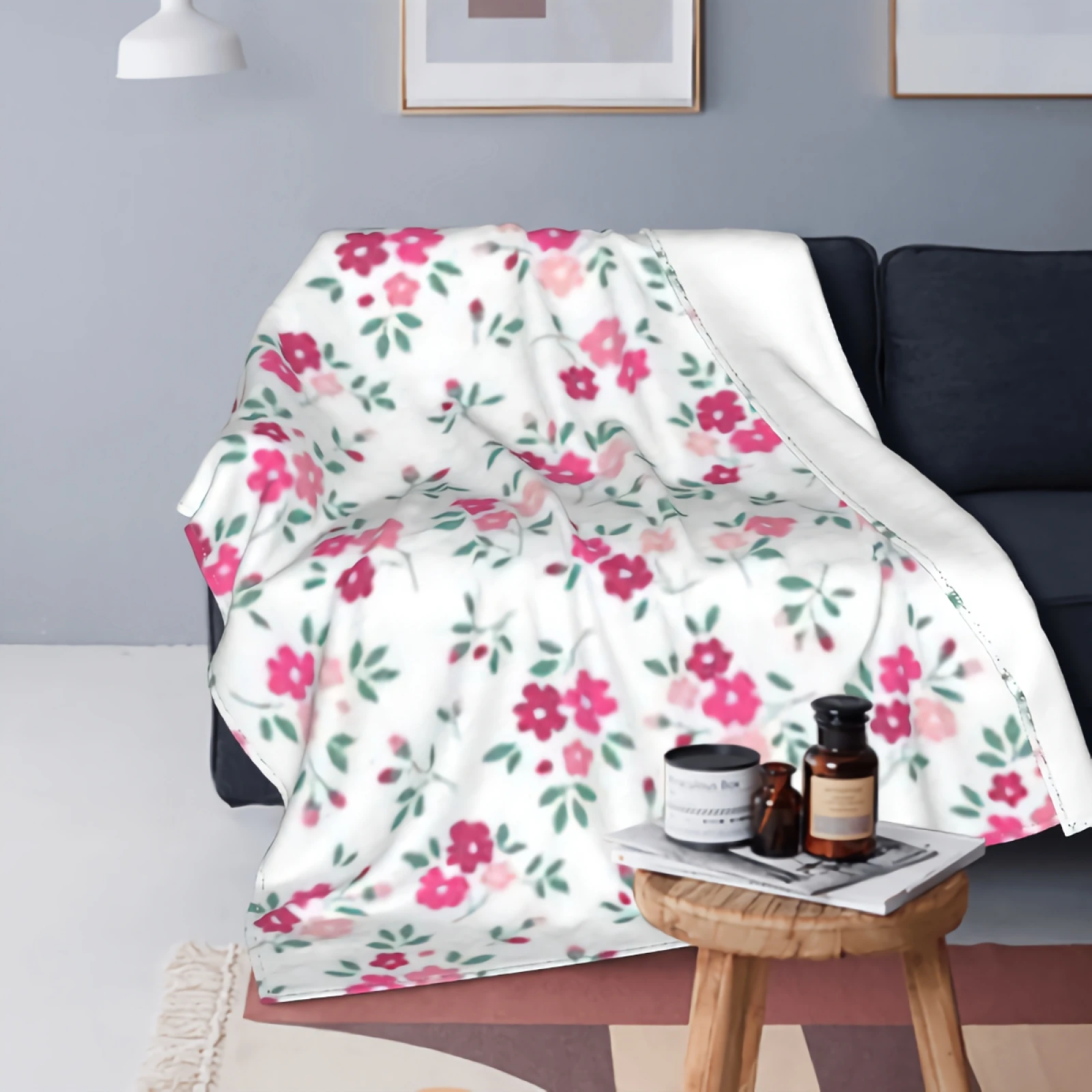 

Daisy Floral Background Throw Blanket 60"x50" Micro Fleece Blanket For Bed Sofa All Season Decor