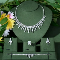 famous brand necklace earring set jewelry set for women wedding luxury full cubic zircon dubai bridal jewelry sets n 72