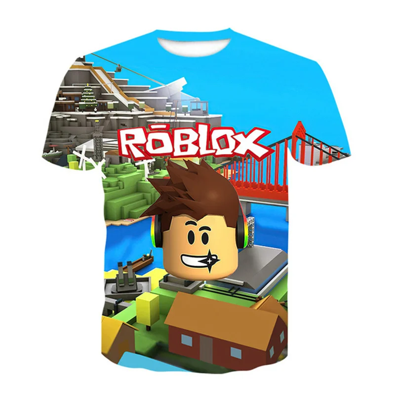 

Children's Clothing 3D Robloxing T-shirts Summer Popular Game Super Cool Cartoon Anime Boys Girls Baby Tshirt Kids Size 4T-14T