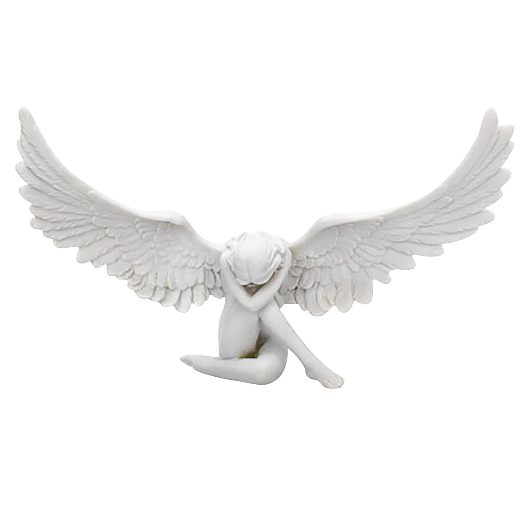 

3D Angel Sculpture Desktop Resin Angel Girl Statue Ornaments Angels Kneels in Prayer Artwork for Home Garden Decoration