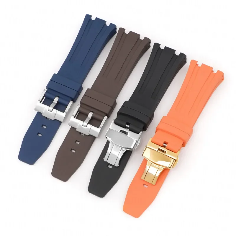 Ремешок резиновый FKM для часов AP Audemars Piguet Royal Oak 15400/15500/26331 26 мм