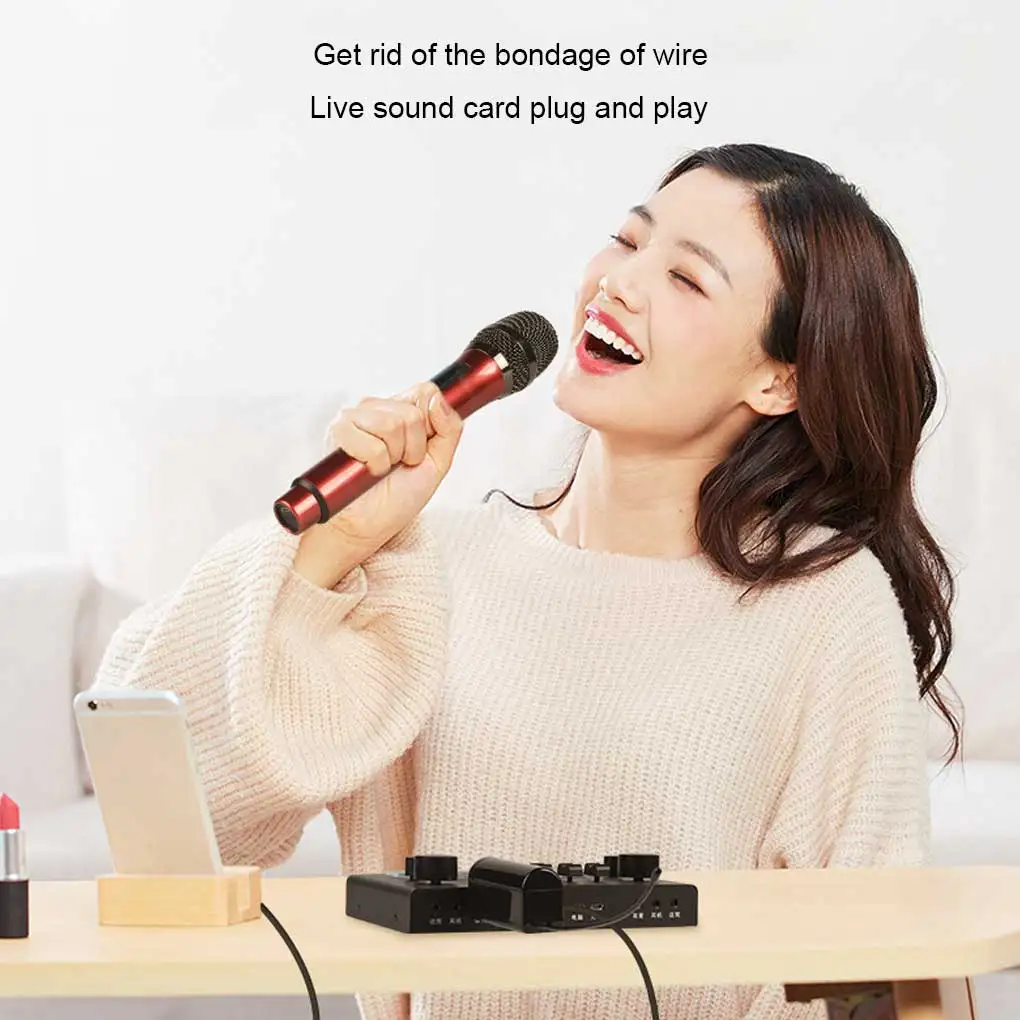 

Interview Speech Wireless Microphone Receiver Set Portable Stage Performance KTV Singing Mic Kit Recording Device Gold