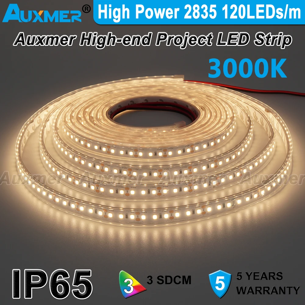 Фото High Power 2835 120LEDs/m LED Strip lights,CRI95/90,IP65 Waterproof LED Tape 19.2W/m 28.8W/m,5m/Reel Red Green Blue Yellow Amber №2