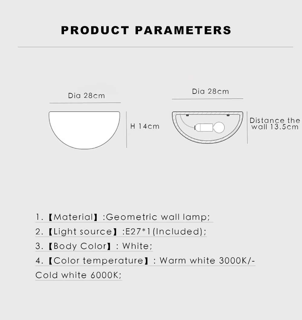 Современная гипсовая настенная лампа E27 скандинавские комнатные прикроватные